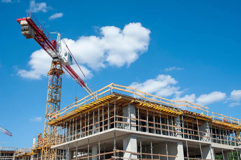 A crane on a construction site.